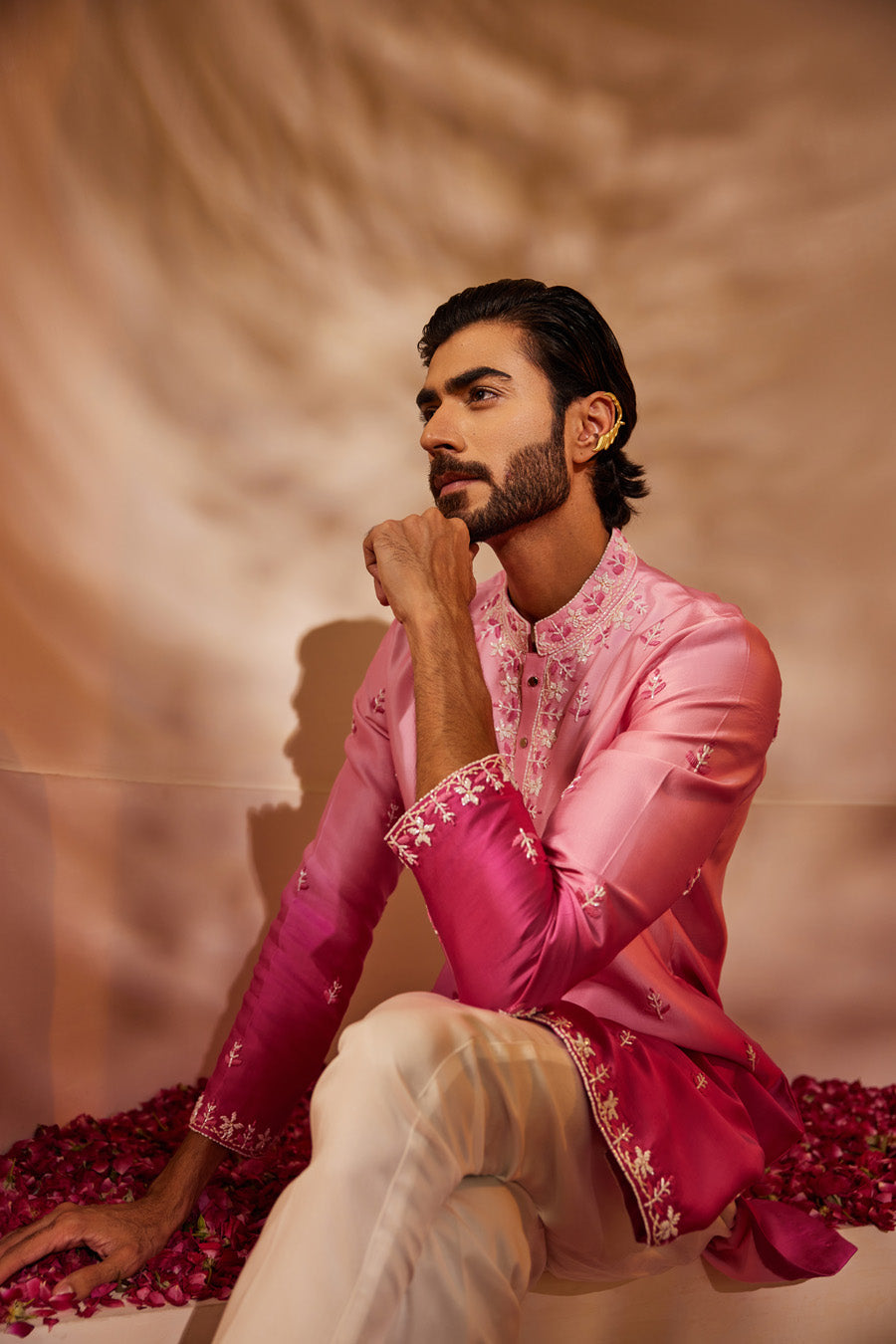 Nakul Fushia Pink Ombre Kurta Set
