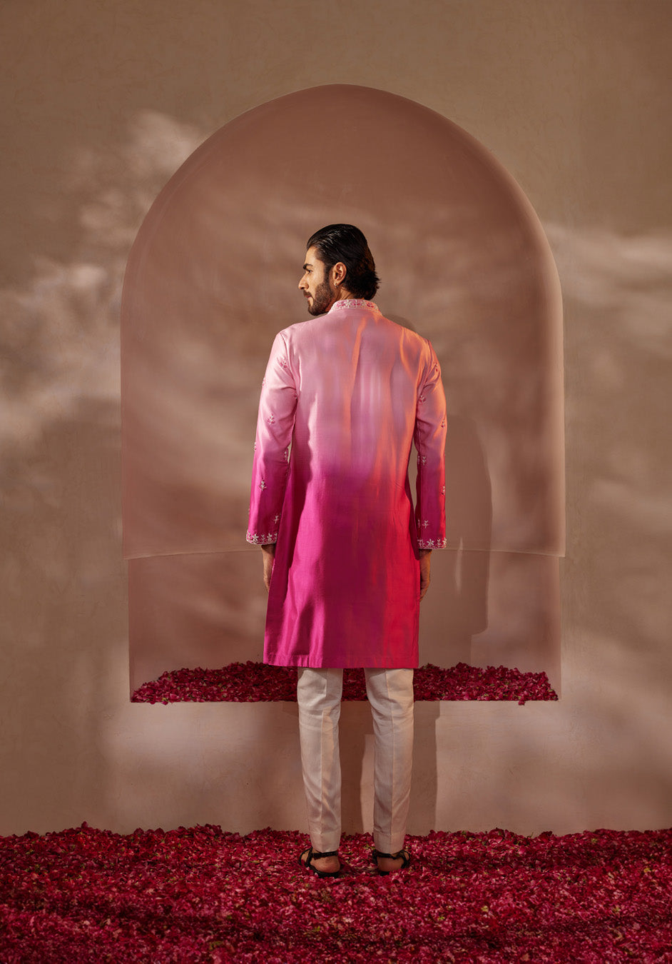 Nakul Fushia Pink Ombre Kurta Set