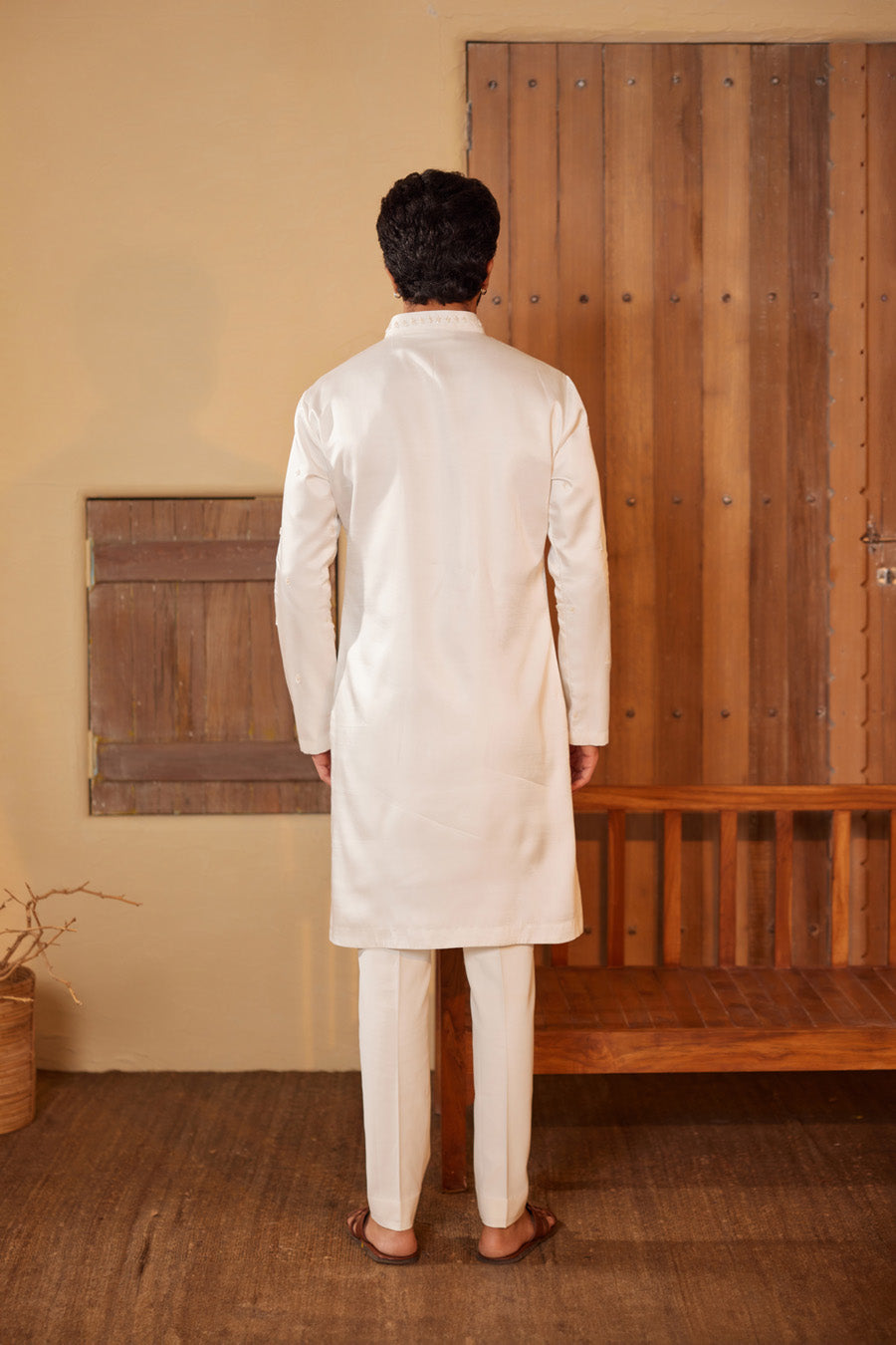 Somesh Milky White Kurta Set