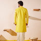 Yamak Lime Yellow Dhoti Kurta Set
