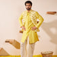 Yajur Lime Yellow Waistcoat Set