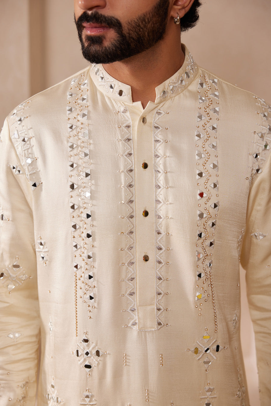 Mokshit Milky White Kurta Set