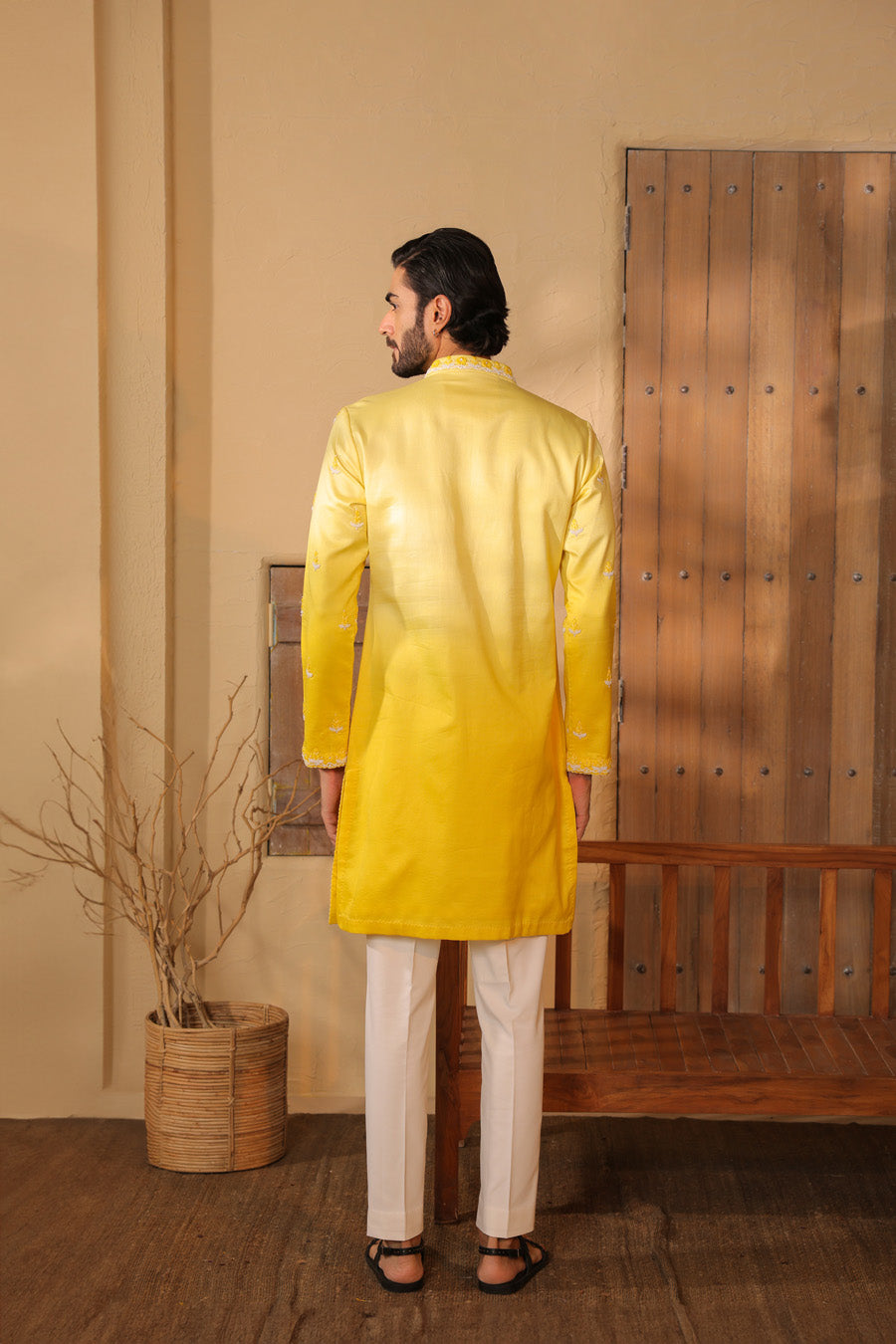 Kagani Yellow Ombre Kurta Set