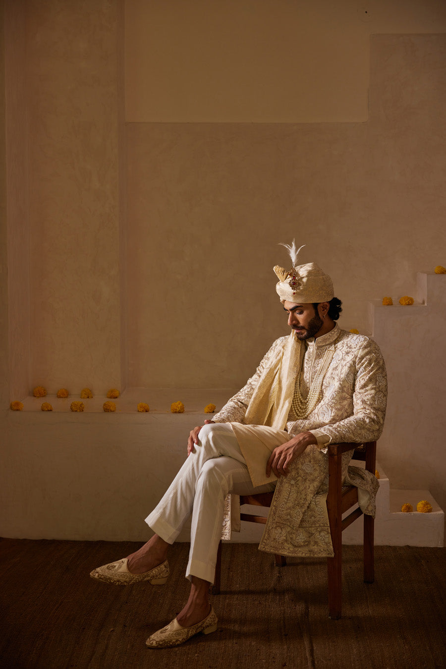 Narottam Ivory Sherwani Set