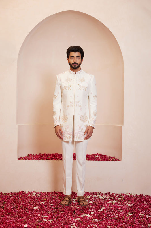 Parikshit Ivory Indo Western Set
