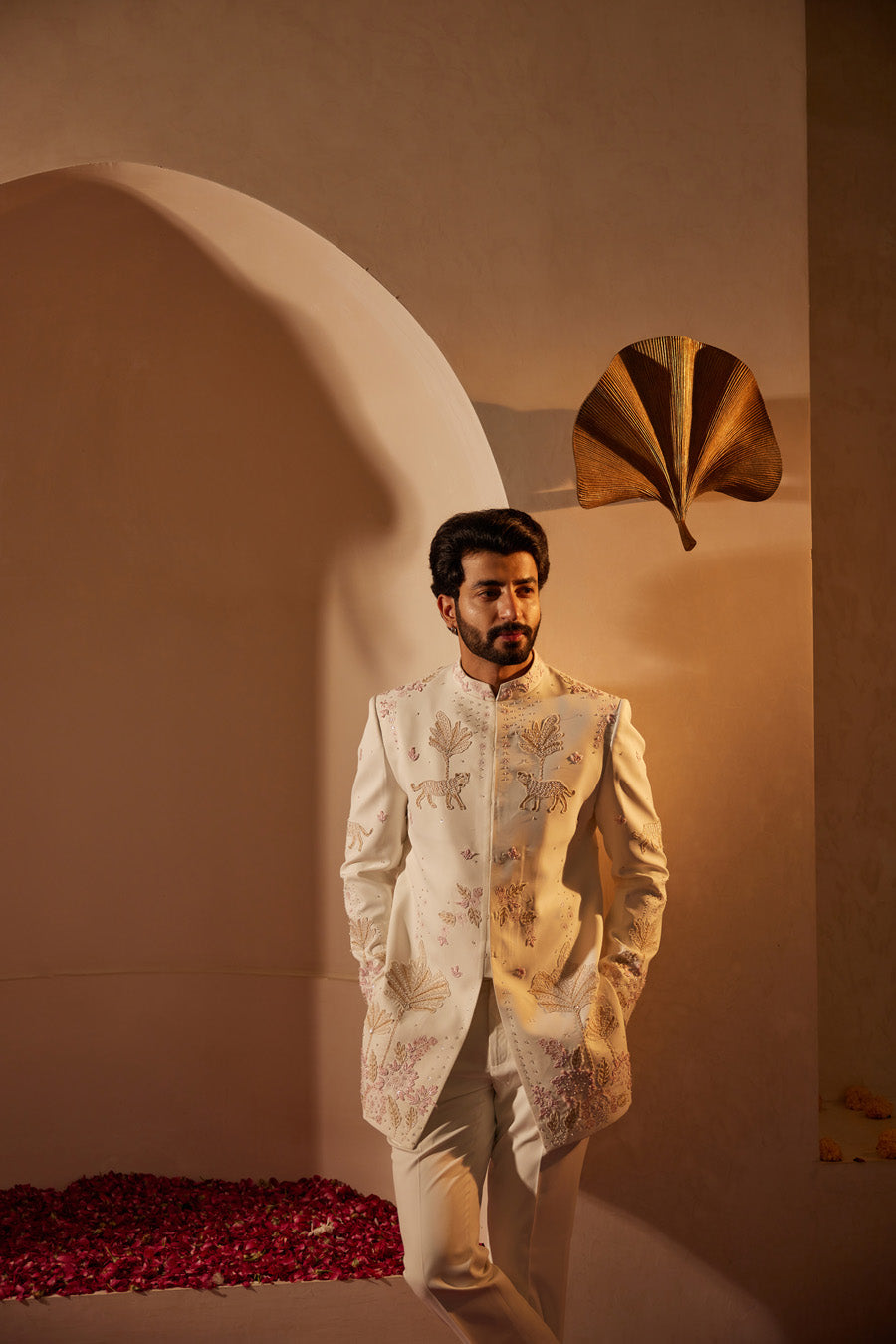 Parikshit Ivory Indo Western Set