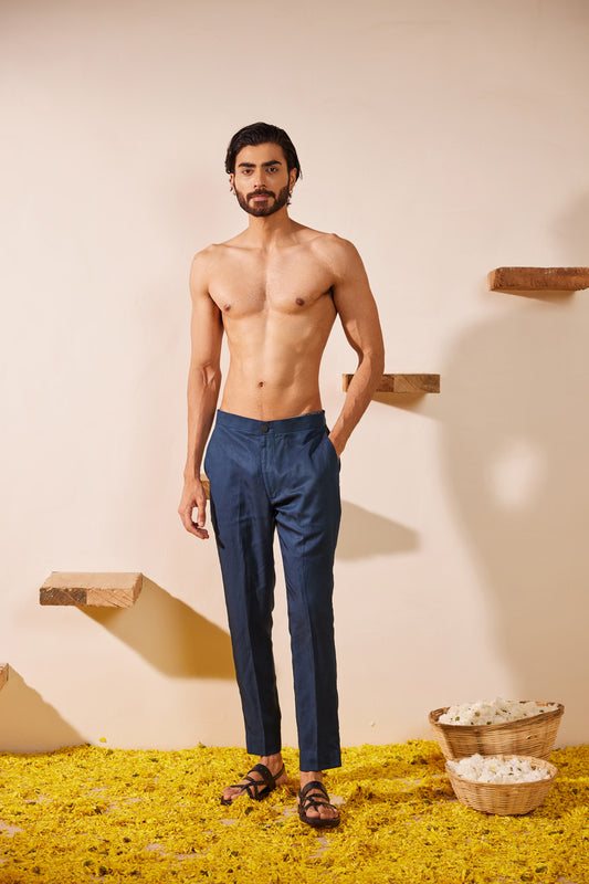 Midnight Blue Staight Narrow Fit Pant
