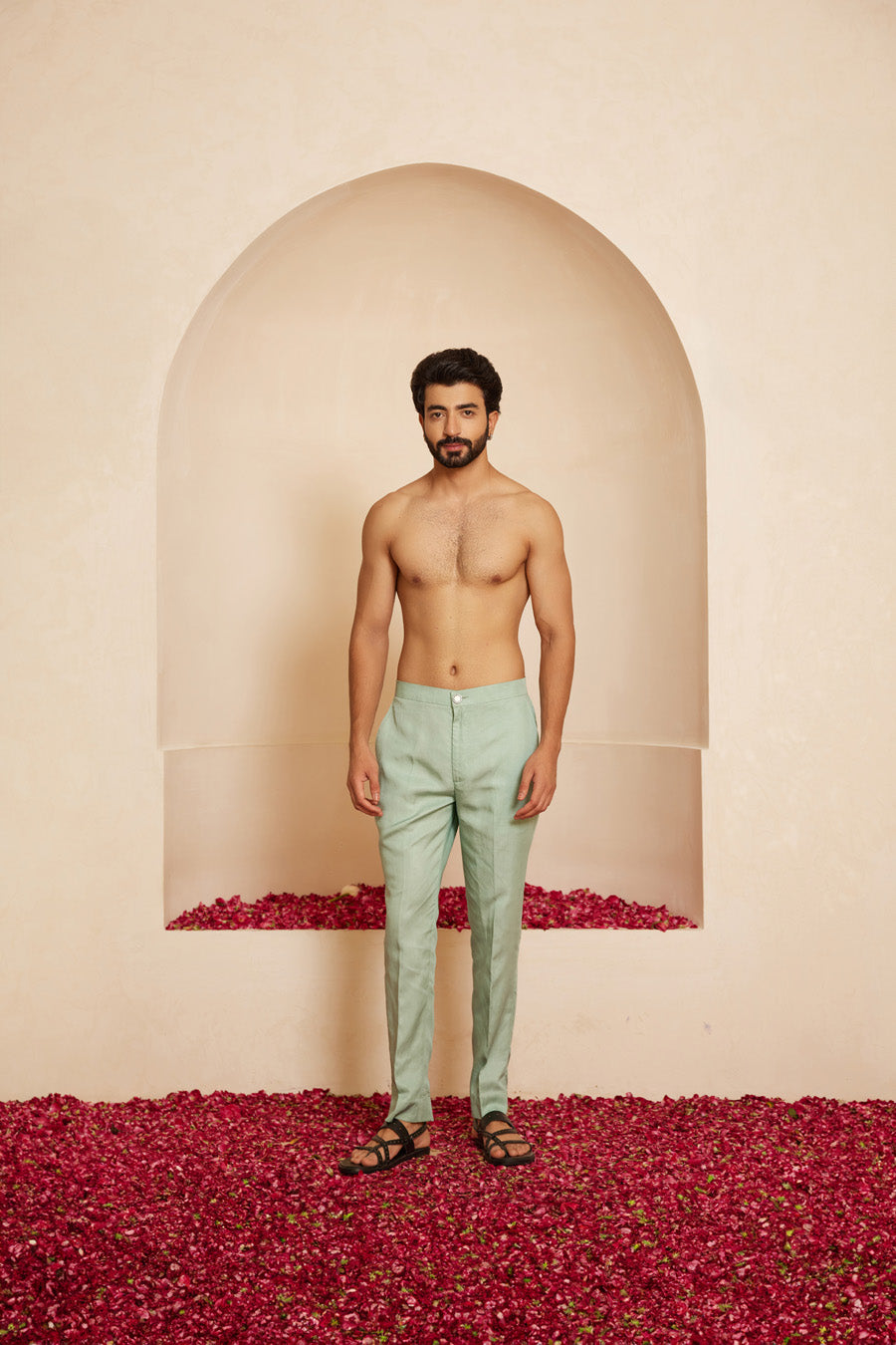 Cyan Staight Narrow Fit Pant