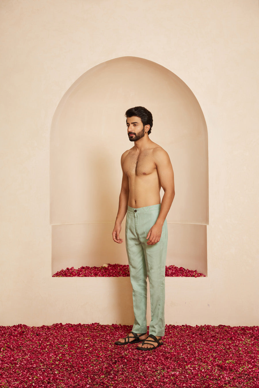 Cyan Staight Narrow Fit Pant