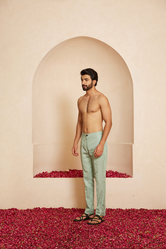 Cyan Staight Narrow Fit Pant