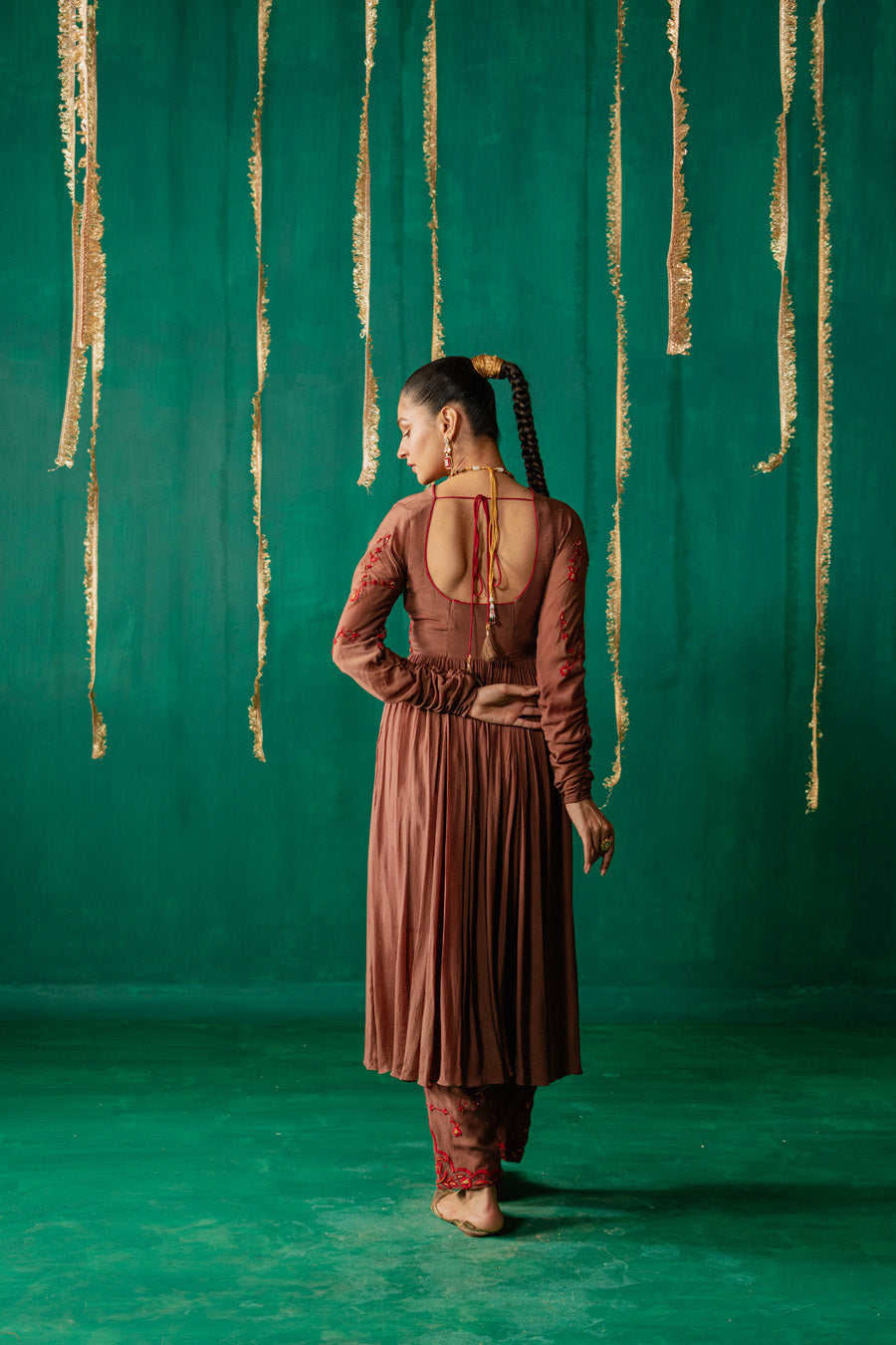 Brown Suit With Salwar Set With Dupatta