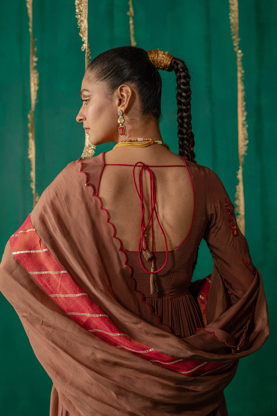 Brown Suit With Salwar Set With Dupatta
