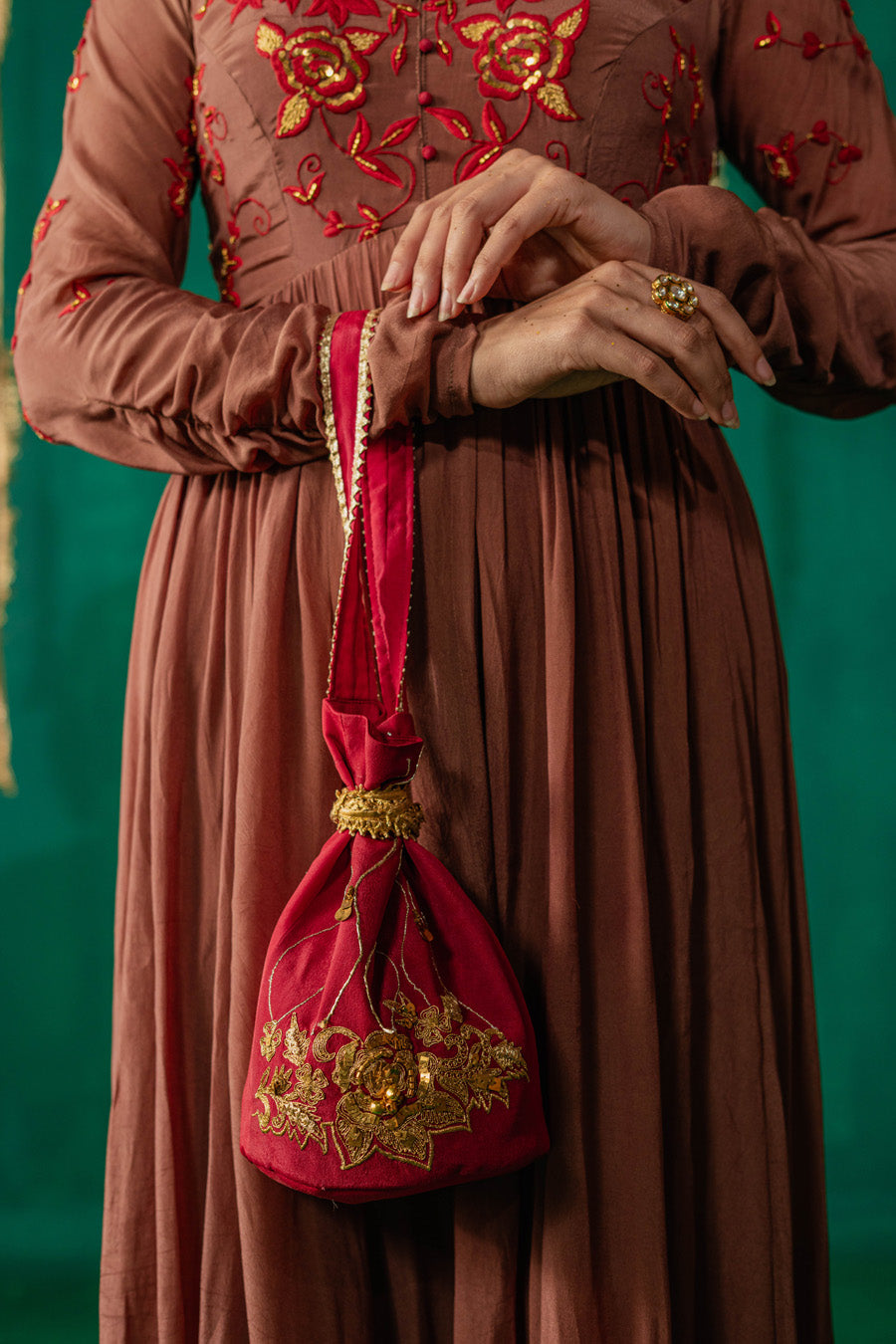 Brown Suit With Salwar Set With Dupatta