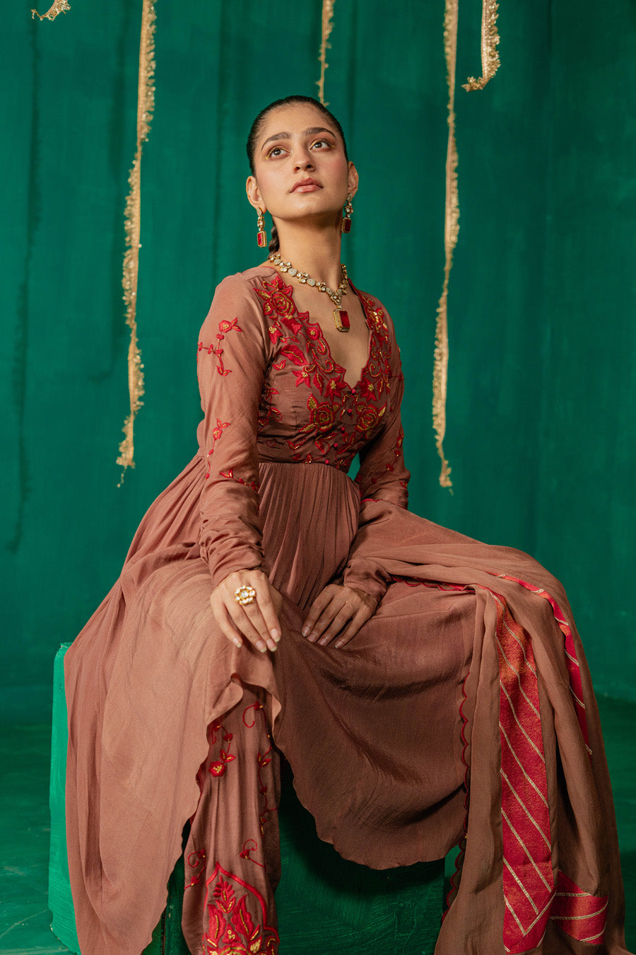 Brown Suit With Salwar Set With Dupatta