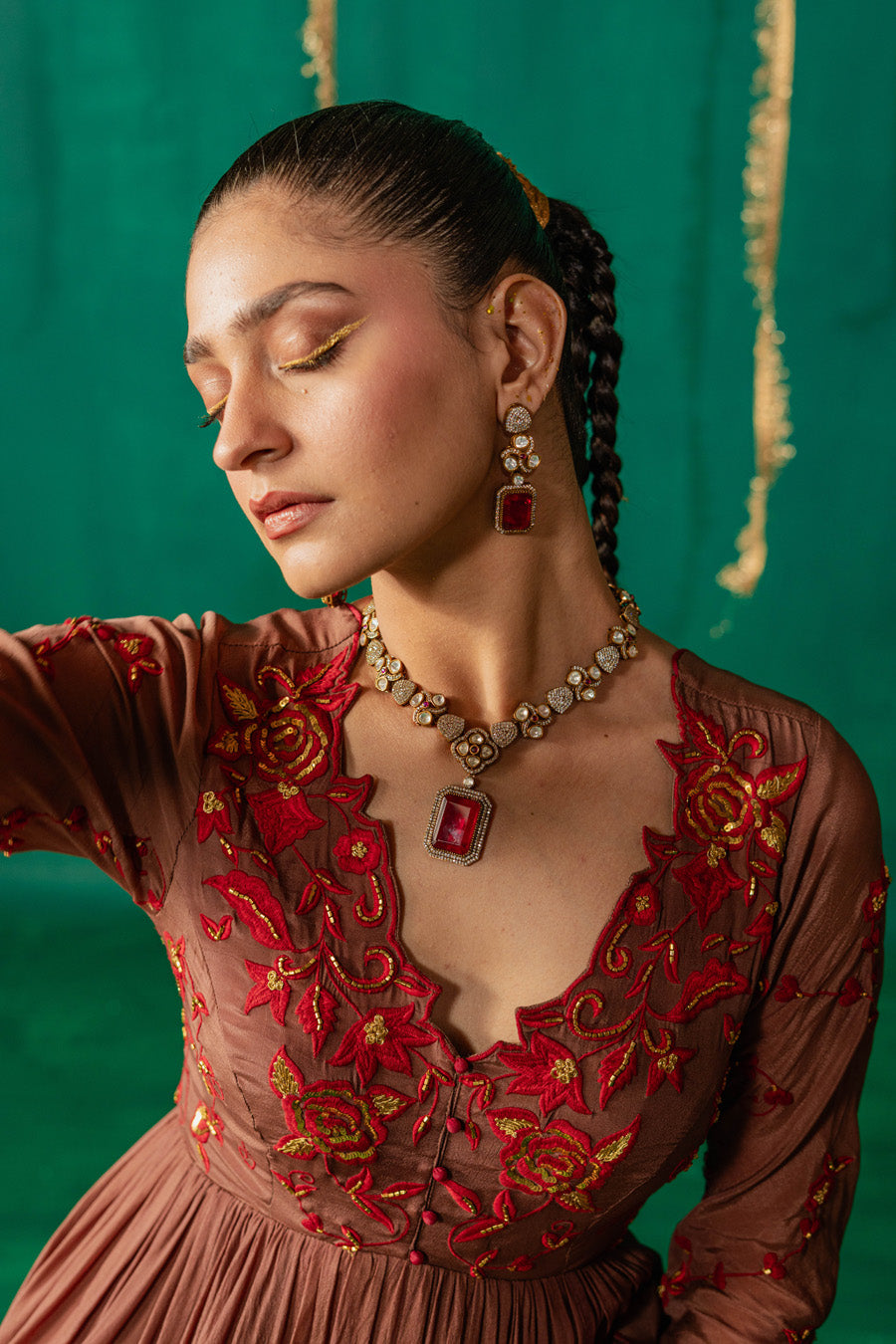 Brown Suit With Salwar Set With Dupatta