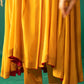 Yellow And Red Anarkali With Pencil Pants And Dupatta