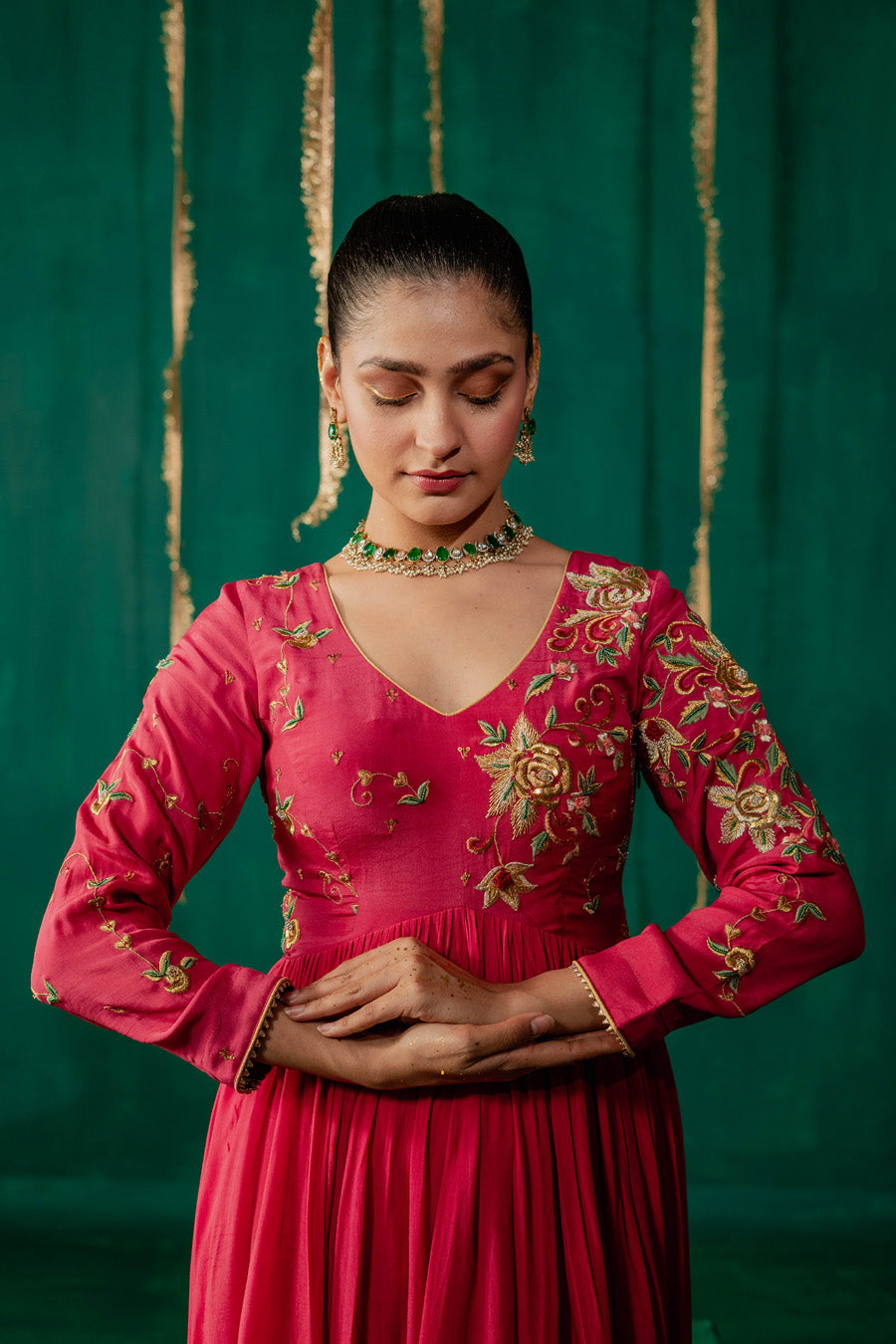 Hot Pink Suit With Salwar Set With Dupatta