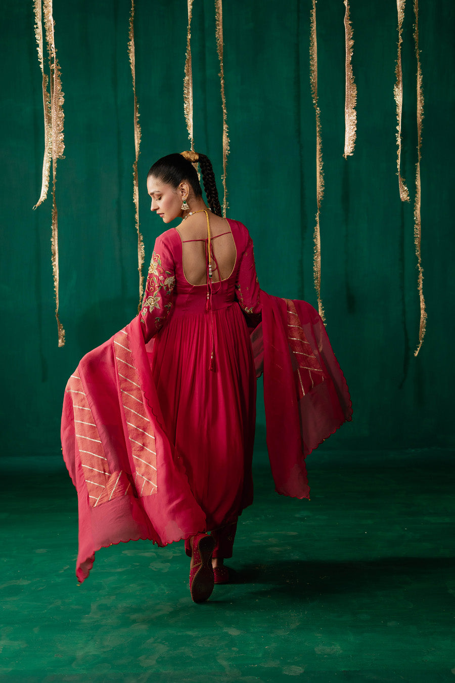 Hot Pink Suit With Salwar Set With Dupatta