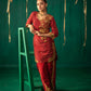 Red Straight Kurta With Dhoti Pants With Dupatta
