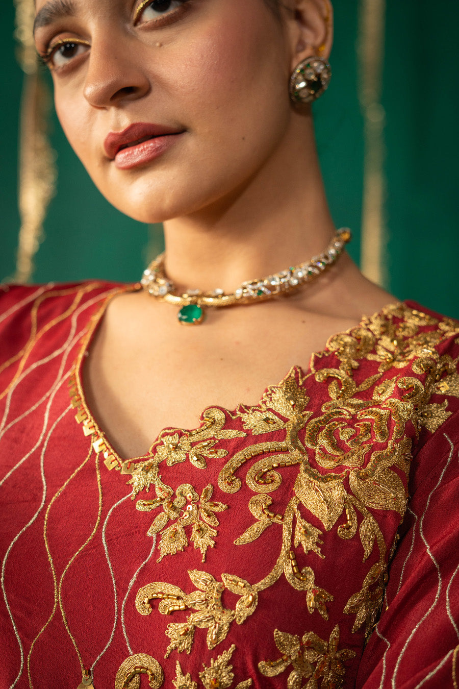Red Straight Kurta With Dhoti Pants With Dupatta