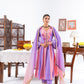 Pink and purple Anarkali Set With Ombre Dupatta And Pants