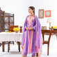 Pink and purple Anarkali Set With Ombre Dupatta And Pants