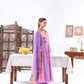 Pink and purple Anarkali Set With Ombre Dupatta And Pants