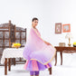 Pink and purple Anarkali Set With Ombre Dupatta And Pants