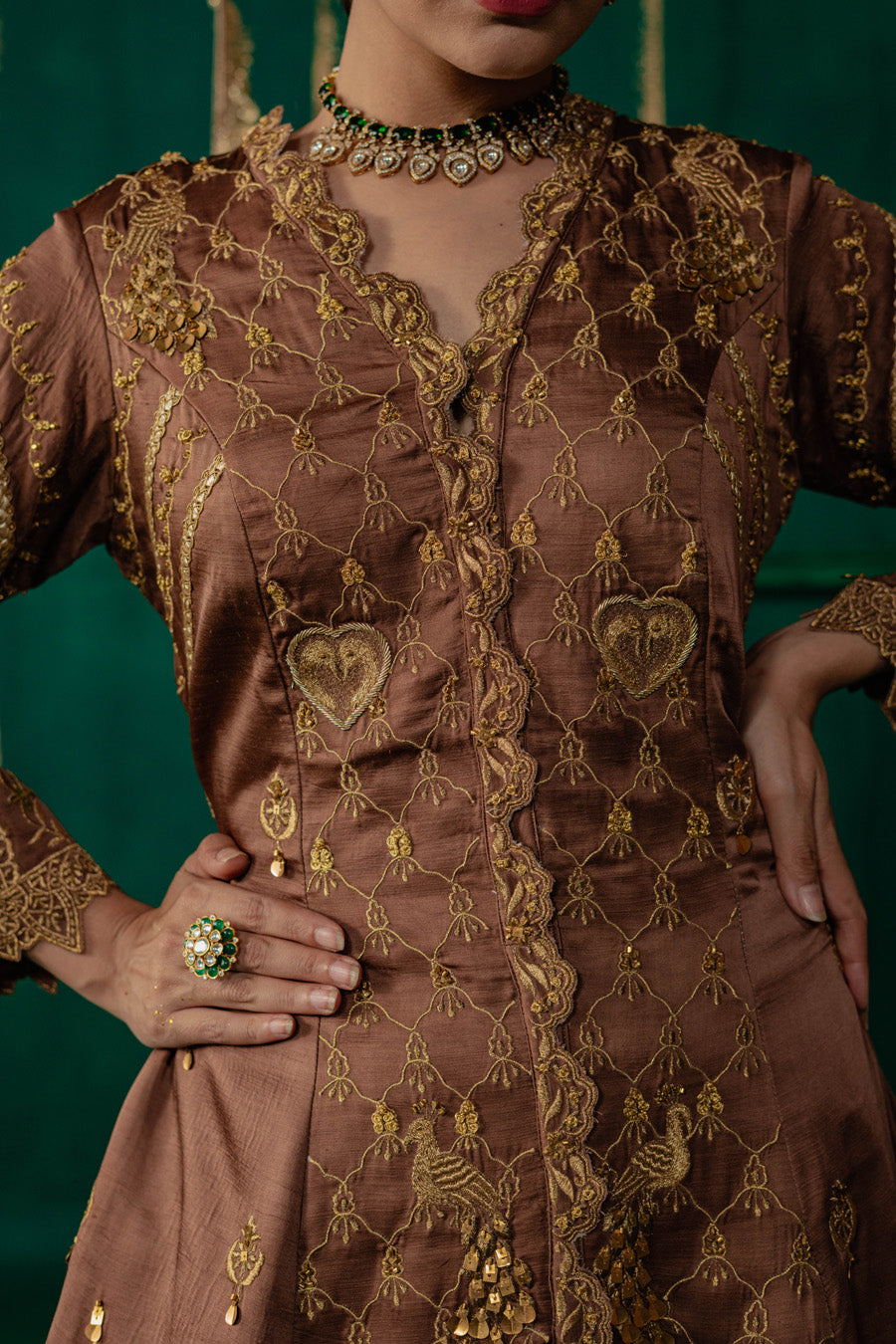 Brown Jacket With Wide Leg Pants