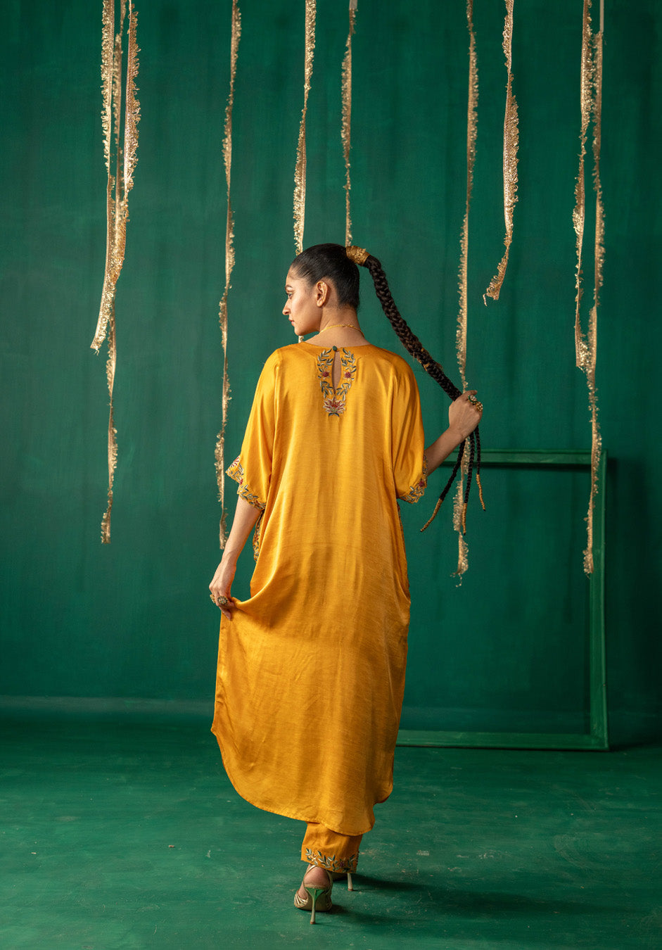 Yellow Phiran With Salwar Set