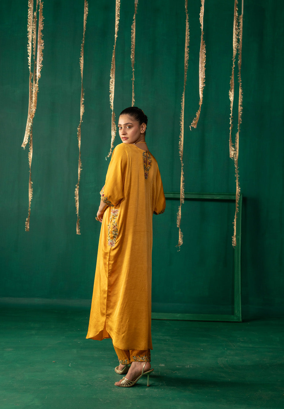 Yellow Phiran With Salwar Set