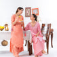 Peach Cinched Sleeves Kurta With Haram Pants