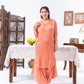 Peach Cinched Sleeves Kurta With Haram Pants