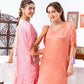 Peach Cinched Sleeves Kurta With Haram Pants