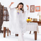 White Chiffon Kaftan And Pant With Inner