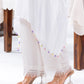 White Chiffon Kaftan And Pant With Inner