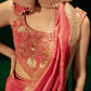 Hot Pink Saree And Blouse