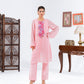 Pink flat Chiffion Kurta And Set