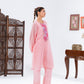 Pink flat Chiffion Kurta And Set