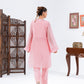 Pink flat Chiffion Kurta And Set