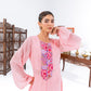 Pink flat Chiffion Kurta And Set
