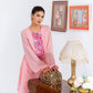 Pink flat Chiffion Kurta And Set
