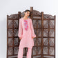 Pink flat Chiffion Kurta And Set