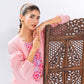 Pink flat Chiffion Kurta And Set