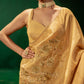 Golden Saree And Blouse Set