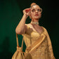 Golden Saree And Blouse Set