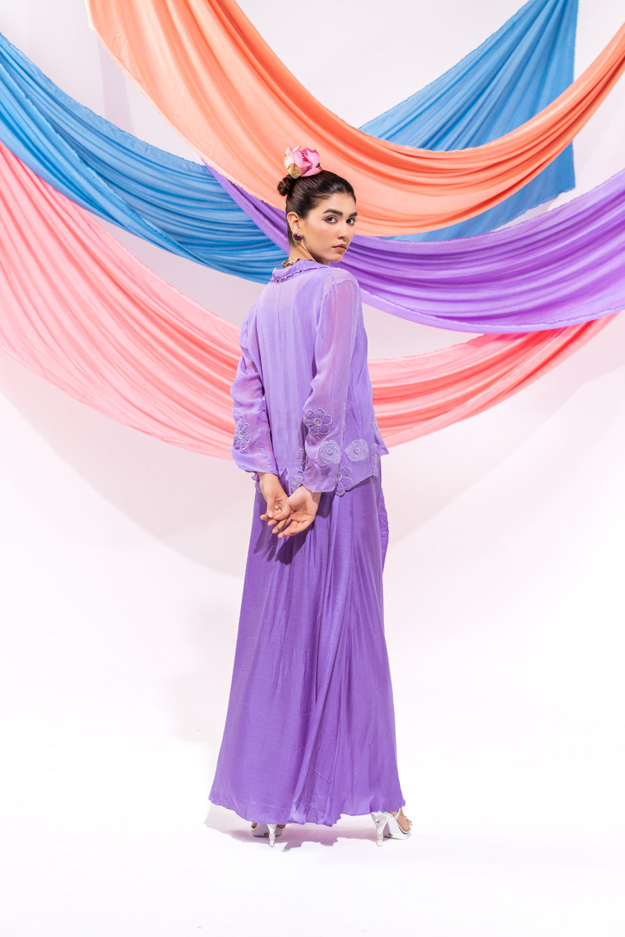 Purple coat witn inner and skirt