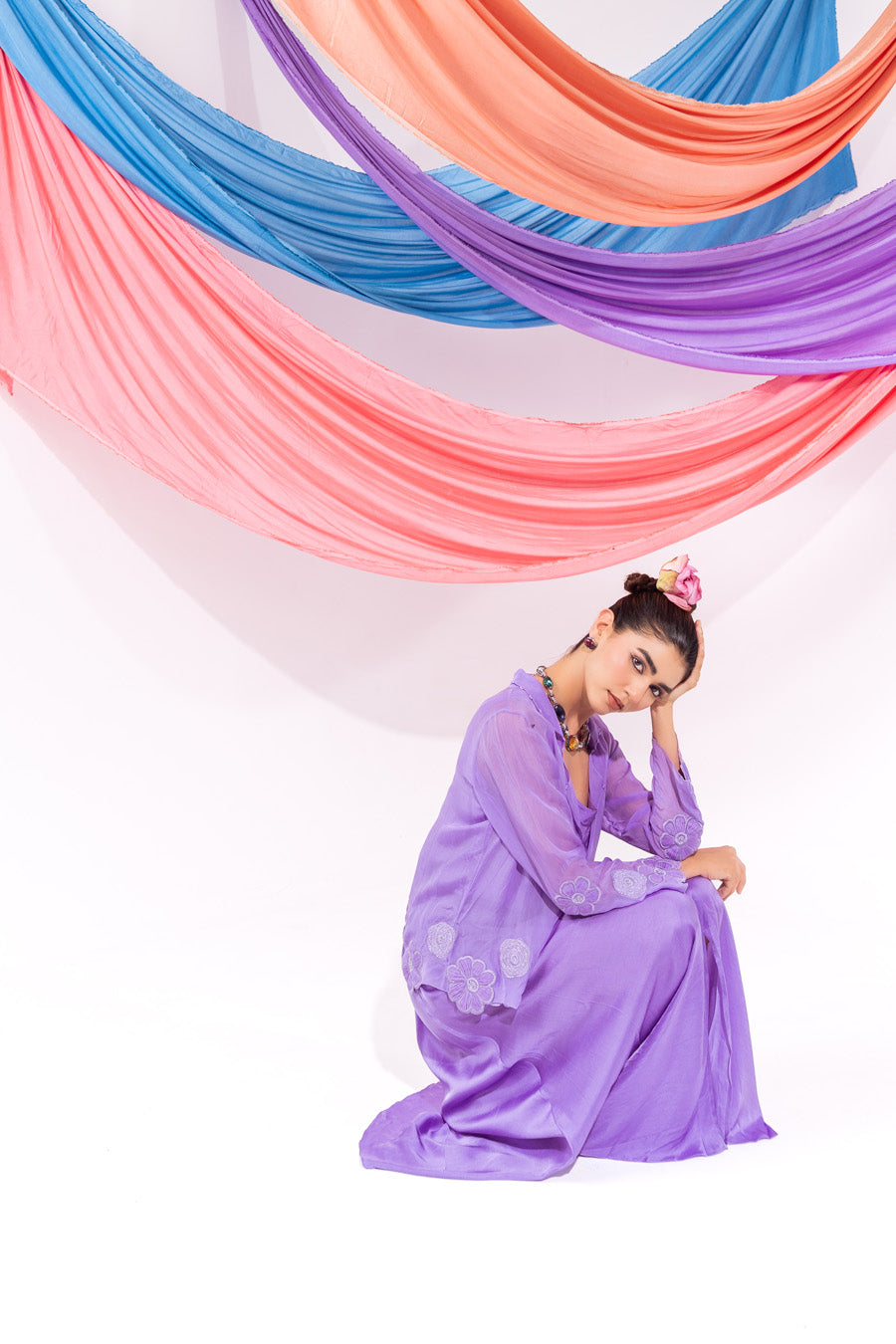 Purple coat witn inner and skirt