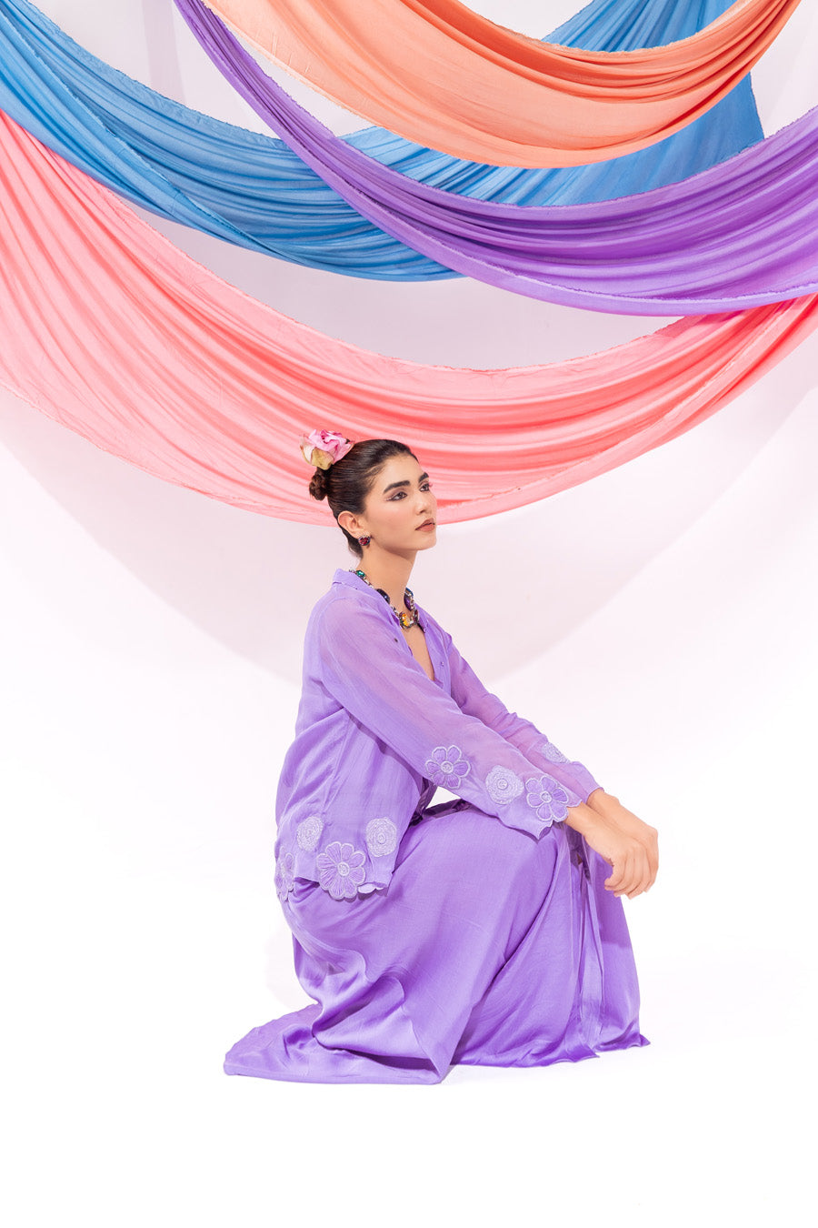 Purple coat witn inner and skirt