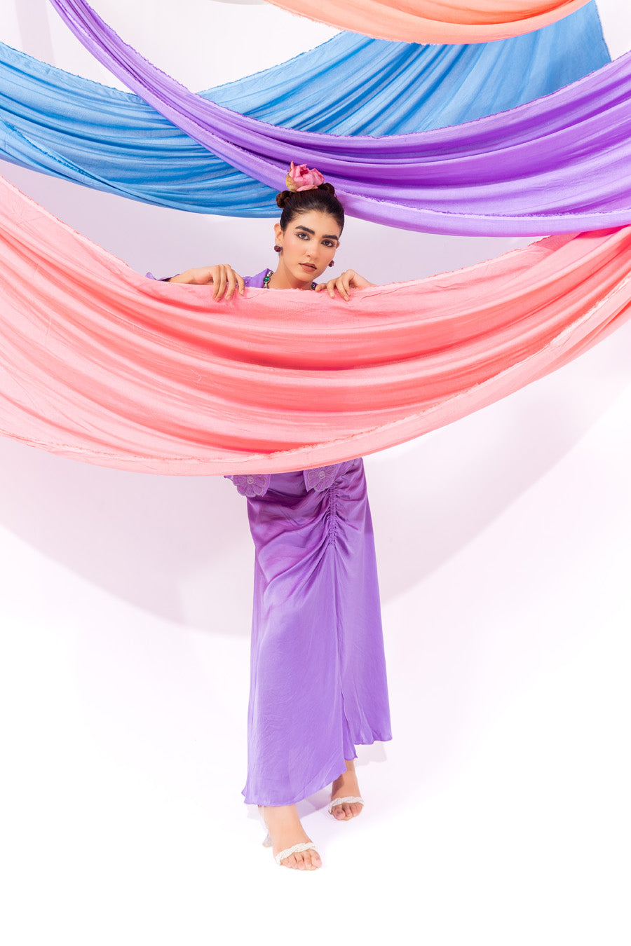 Purple coat witn inner and skirt